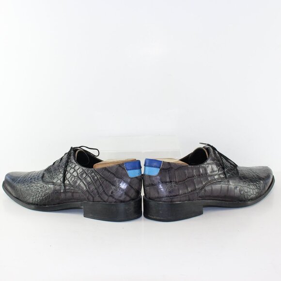 John Fleuvog Crocodile Reptile Style Pattern Men Leather Dress Shoes (10 US) - Picture 4 of 9